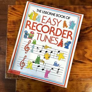 Vintage 2001 The Usborne Book Of Easy Record Tunes Paperback Book